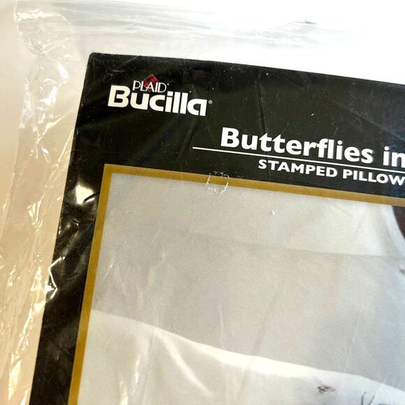 Bucilla Butterflies in Flight Needlepoint Stamped Pillowcases #WM45176 NIP - Picture 3 of 7